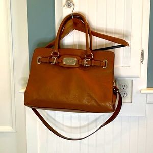 Michael Kors Cognac leather satchel with shoulder strap